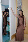 BASERANGE dress DRDYT-VI-SP24 dark brown